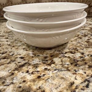 Set of 3 8.5” Pfaltzgraff Filigree Serving Bowls EUC